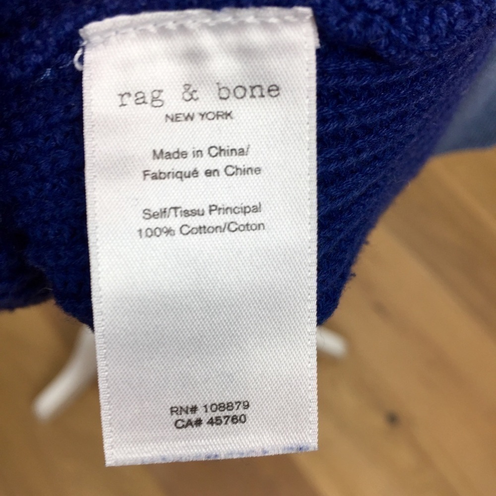 Rag & Bone Indigo Dana Cold Shoulder Knit Sweater Dress Size Small 100% Cotton - Picture 11 of 11
